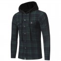 Men's Casual Hooded Shirt Winter Fashion Chess