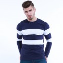 Men's Cold Jacket Striped Long Sleeve Wool Pullover