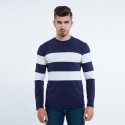 Men's Cold Jacket Striped Long Sleeve Wool Pullover