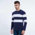 Blusão Masculino de Frio Listrado Camisa Manga Longa Lã Pullover