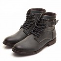 Bota Masculina Xper Salto Medio De Motocicleta Retro Couro Cano Alto