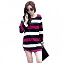 Striped blouse Women's Fashion Winter Purple Long Sleeve