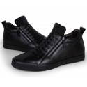 Tenis Cano Alto Preto Formal Masculino Estilo Jovem Dekesen Casual