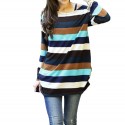 Striped blouse Women's Fashion Winter Purple Long Sleeve