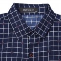 Shirt Slim Fit Social Men's Long Sleeve Plaid