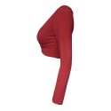 Mini Blouse T Women's Long Sleeve Red and Black Fri