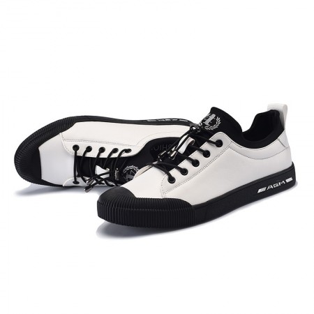 Sapatenis Fashion Casual Men Skater Style Black and White