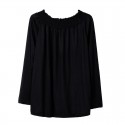Blouse Casual Long Sleeve Black Pink and White Boatneck Women