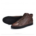 Tenis Preto Cano Longo Casual Masculino Estilo Botinha com Fivela