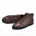 Tenis Preto Cano Longo Casual Masculino Estilo Botinha com Fivela