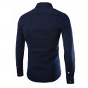 Shirt Casual Slim Fit Men's Long Sleeve