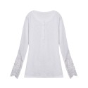 Blusa Top T Feminina Manga Longa Preta e Branca Moda Inverno