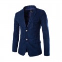 Blazer Elegante Masculino Casual Manga longa Formal Azul Botões