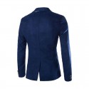 Blazer Elegante Masculino Casual Manga longa Formal Azul Botões