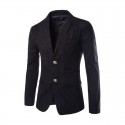 Blazer Elegante Masculino Casual Manga longa Formal Azul Botões