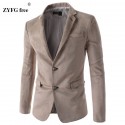 Blazer Elegante Masculino Casual Manga longa Formal Azul Botões