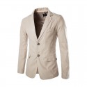 Blazer Elegante Masculino Casual Manga longa Formal Azul Botões