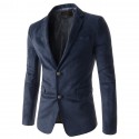 Blazer Elegante Masculino Casual Manga longa Formal Azul Botões