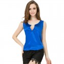 Satin Blouse Casual Various Colors Women with Cleavage