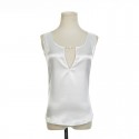 Satin Blouse Casual Various Colors Women with Cleavage