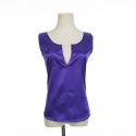 Satin Blouse Casual Various Colors Women with Cleavage