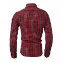 Plaid Shirt Casual Slim Fit Men's Long Sleeve RedPlaid Shirt Casual Slim Fit Men's Long Sleeve Red. Cotton material.