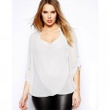 Blusa Casual Regata Estampada BBlusa Extra Grande Feminina Branca Elegante Plus Sizeranco e Preto Top Camiseta Feminina