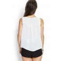 Blusa Vintage Geométrica Regata Feminina Branca Top T