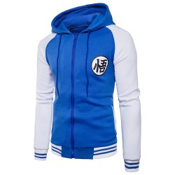 Moletom Dragon Ball Casual Masculino Estampado Casual Azul e Branco