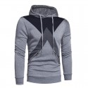 Moletom Retalhado Masculino Capuz Casual Zipper