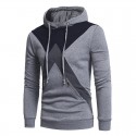 Moletom Retalhado Masculino Capuz Casual Zipper