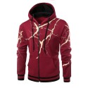 Printed Zipper Sweatshirt Casual Men's Hooded Cold Jacket