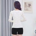 Embroidered blouse and Stones Long Sleeve Lady Casual Blue Black and White