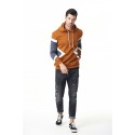 Moletom Retalhado Masculino Casual Com capuz Zipper