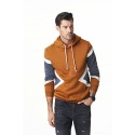 Moletom Retalhado Masculino Casual Com capuz Zipper