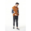 Moletom Retalhado Masculino Casual Com capuz Zipper