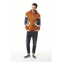 Moletom Retalhado Masculino Casual Com capuz Zipper