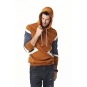 Moletom Retalhado Masculino Casual Com capuz Zipper