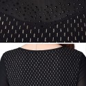 Elegant Ladies Blouse Black Diamonds Party Sophisticated Long Sleeve