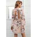 Flowery Dress Casual Short Female Long Sleeve SIMPLEE