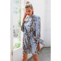 Flowery Dress Casual Short Female Long Sleeve SIMPLEE