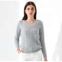 Sweater Feminino Pulôveres de manga Longa De Malha Camisola