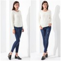 Sweater Feminino Pulôveres de manga Longa De Malha Camisola