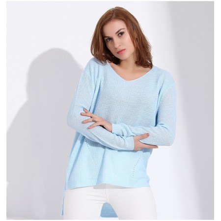 Camisola De Malha Feminino Manga Longa Casual Inverno GareMay