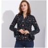 Chiffon Flower Style Long Sleeve Casual Dress