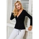 Camiola de Malha Feminina Inverno Outono Estilo Casual SIMPLEE