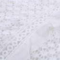 Camisa Feminina de Renda Floral Branca Elegante Casual Simplee