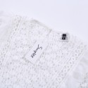 Camisa Feminina de Renda Floral Branca Elegante Casual Simplee