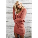 Vestido Elegante Casual Manga Comprida Pullover Feminino SIMPLEE