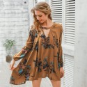 Women's Casual Floral Blouse Casual Short Sleeve Casual Style SIMPLE